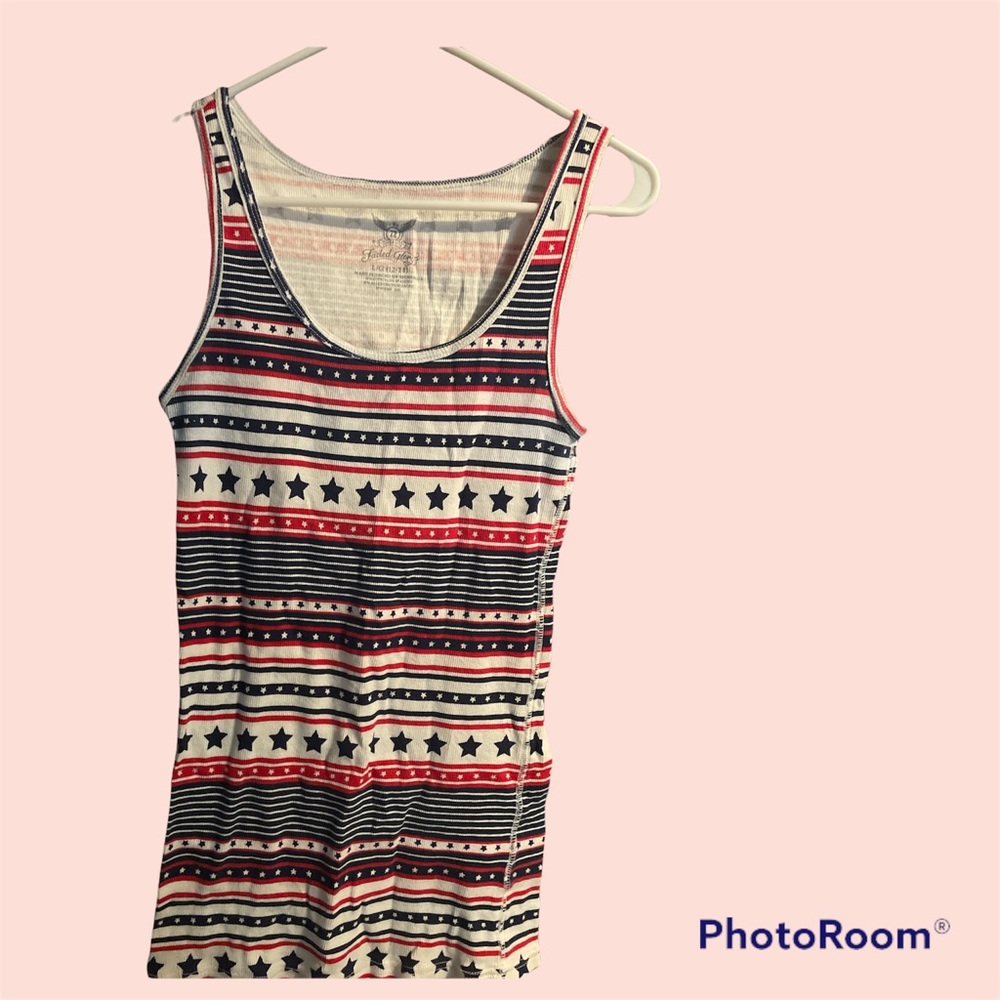 Patriotic Tank Red White and Blue 12-14